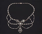 Necklace, Silver, gold, diamonds, European