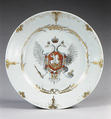 Dish (one of two), Hard-paste porcelain, Chinese, for Russian market