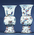 Vase (one of a pair), Meissen Manufactory (German, 1710–present), Hard-paste porcelain decorated in polychrome enamels, gold, German, Meissen