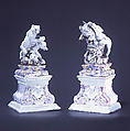Wild boar attacked by a hound (one of a pair), Hard-paste porcelain, Italian, Milan