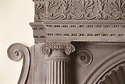 Wall fountain, Simone Mosca (Italian, Settignano 1492–1553 Orvieto), Grey sandstone (pietra serena), Italian, Florence
