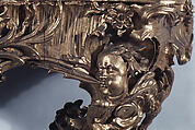 Console table (one of a pair), Carved and gilded limewood; marble top, German