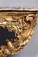 Console table (one of a pair), Carved and gilded limewood; marble top, German