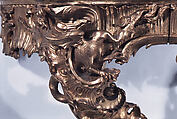 Console table (one of a pair), Carved and gilded limewood; marble top, German