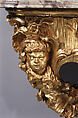 Console table (one of a pair), Carved and gilded limewood; marble top, German