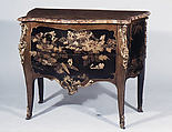 Commode, Jacques Dubois (French, 1694–1763), Painted and gilded wood, japanese lacquer, marble, gilt bronze, French, Paris