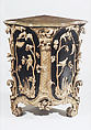 Pair of corner cabinets, Carved, painted and gilded wood, German