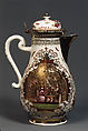 Coffeepot (part of a service), Meissen Manufactory (German, 1710–present), Hard-paste porcelain and silver-gilt, German, Meissen with German, Augsburg mounts