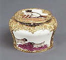 Snuffbox, Meissen Manufactory (German, 1710–present), Hard-paste porcelain, gold, silver, diamonds, rubies, German, Meissen