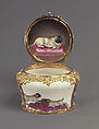 Snuffbox, Meissen Manufactory (German, 1710–present), Hard-paste porcelain, gold, silver, diamonds, rubies, German, Meissen