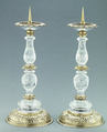 Pair of candlesticks, Rock crystal and silver gilt, Southern German