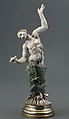 Merman (one of six), Doccia Porcelain Manufactory (Italian, 1737–1896), Hard-paste porcelain, silver, Italian, Florence