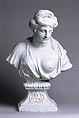 Bust of Cleopatra (one of a pair), Tin-glazed earthenware, French, Rouen