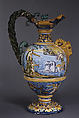 Wine jug (one of a pair), Faience (tin-glazed earthenware), French, Nevers
