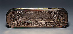Tobacco box, Johann Heinrich Giese (1716–1761, active 1756), Brass, copper, German, Iserlohn