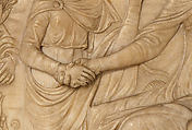 Saint Bridget of Sweden Receiving the Rule of Her Order, Agostino d&#39;Antonio di Duccio (Italian, Florence, 1418–1498), Marble, Italian, Perugia