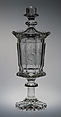 Goblet with cover, Engraved decoration in the style of August Böhm (1812–1890), Glass, Austrian or Bohemian