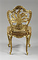 Side chair (one of a pair), Gilt wood, German