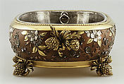 Jardinière, Emile Reiber (1826–1893), Gilt, silvered, and patinated copper and gilt bronze, French, Paris