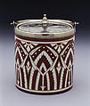 Biscuit box with cover, Christopher Dresser British, Scottish, Earthenware, silver plate, British