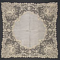 Handkerchief, Needle lace, Point de Gaze, linen, Belgian