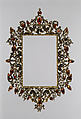 Frame, Parcel-gilded and enameled silver, pastes (artificial diamonds) backed by pink metal foil, Spanish or Southern Italian
