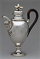 Hot milk pot, Alois Simpert Eschenlohr (1785–1837, master 1824?), Silver, ebony, ivory, macassar ivory, German, Augsburg