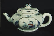 Teapot, Rochus Jacobsz Hoppesteyn, Tin-glazed earthenware, Dutch, Delft