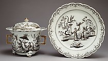 Ollio pot with cover and stand, Vienna, Hard-paste porcelain, Austrian, Vienna