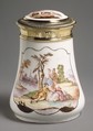 Caster (?), Vincennes Manufactory French, Soft-paste porcelain, silver gilt, French, Vincennes