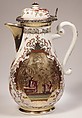 Coffeepot (part of a service), Meissen Manufactory (German, 1710–present), Hard-paste porcelain and silver-gilt, German, Meissen with German, Augsburg mounts