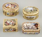 Snuffbox, Mathieu Coiny fils (born 1723, master 1755, recorded 1788), Gold, enamel, gem stones, French, Paris