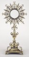 Monstrance, Attributed to Diego de Atienza (Spanish, born Luja (present-day Ecuador) 1610, active in Lima by 1645), Silver gilt with enamel, cast, chased, and engraved, Peruvian, probably Lima