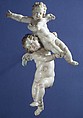Joined pair of cherubs, Attributed to Giuseppe Sanmartino (Italian, 1720–1793), Polychromed terracotta, Italian, Naples