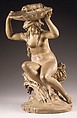 Naiad Supporting a Shell on her Head, Joseph-Charles Marin (French, Paris 1759–1834 Paris), Pale buff terracotta coated with a brownish-yellow varnish, French, Paris