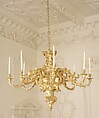 Chandelier, Linden wood, carved and gilded, British or Dutch