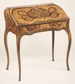 Slant-top desk, Jean-François Hache (fils, called Hache l'ainé) (1730–1801/2), Walnut, kingwood and various marquetry woods, some stained; gilt bronze, French, Grenoble