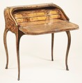 Slant-top desk, Jean-François Hache (fils, called Hache l&#39;ainé) (1730–1801/2), Walnut, kingwood and various marquetry woods, some stained; gilt bronze, French, Grenoble
