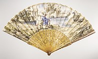Fan, Designer: Marta Palomba, Skin, paint, tortoiseshell, gold, gouache, Italian