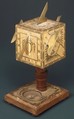 Portable cube sundial, David Beringer (1756–1821), Fruitwood and paper, German, Nuremberg