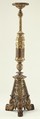 Altar candlestick, Carved, painted, and gilt poplar, Italian, Florence