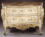 Commode, Carved, gilded and painted pinewood, gilt bronze, Southern German