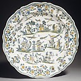 Dish, Faience (tin-glazed earthenware), French, Moustiers