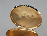 Snuffbox with portrait of a woman, said to be the Princesse de Lamballe, Miniature by French Painter  , ca. 1790, Gold, enamel, diamonds; ivory, European