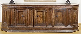Cupboard (credenza), Italian (Tuscan) , first half 16th century Italian, Walnut, poplar, ebony, ebonized wood, maple, Italian, Tuscany
