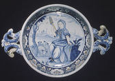 Bowl with cover, Faience (tin-glazed earthenware), French, Rouen