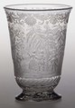Woodland scene of bird-snaring, Glass, German, Nuremberg