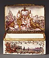 Snuffbox, Fürstenberg Porcelain Manufactory (German, founded 1747), Hard-paste porcelain, silver-gilt mounts, German, Fürstenberg