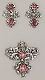 Pair of earrings (part of a set), Silver, jewels, Continental