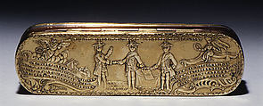 Tobacco box, I. H. Hamer, Brass, copper, German, Iserlohn